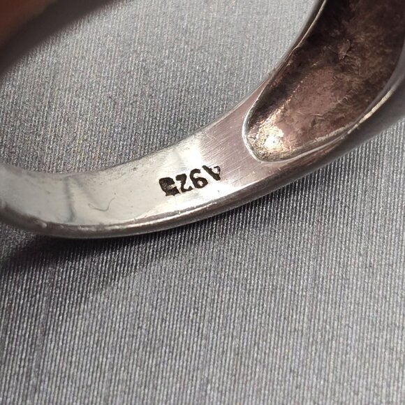 VTG Sterling Silver Citrine & Marcasite Cathedral Ring Size 6.5 Signed “A” 6.67g - Picture 7 of 13